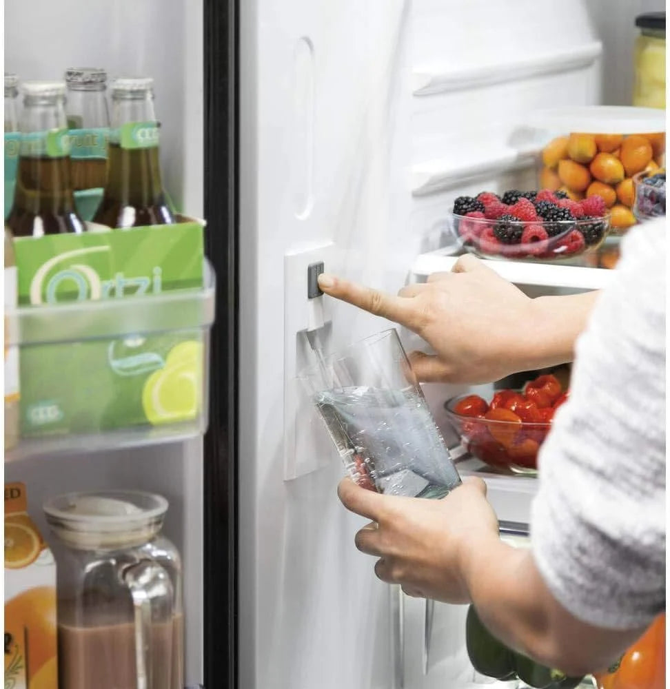 💝LAST DAY FOR CLEARANCE✨GE GNE27JYMFS French door refrigerator, 27 cubic feet total capacity, made of fingerprint-resistant stainless steel
