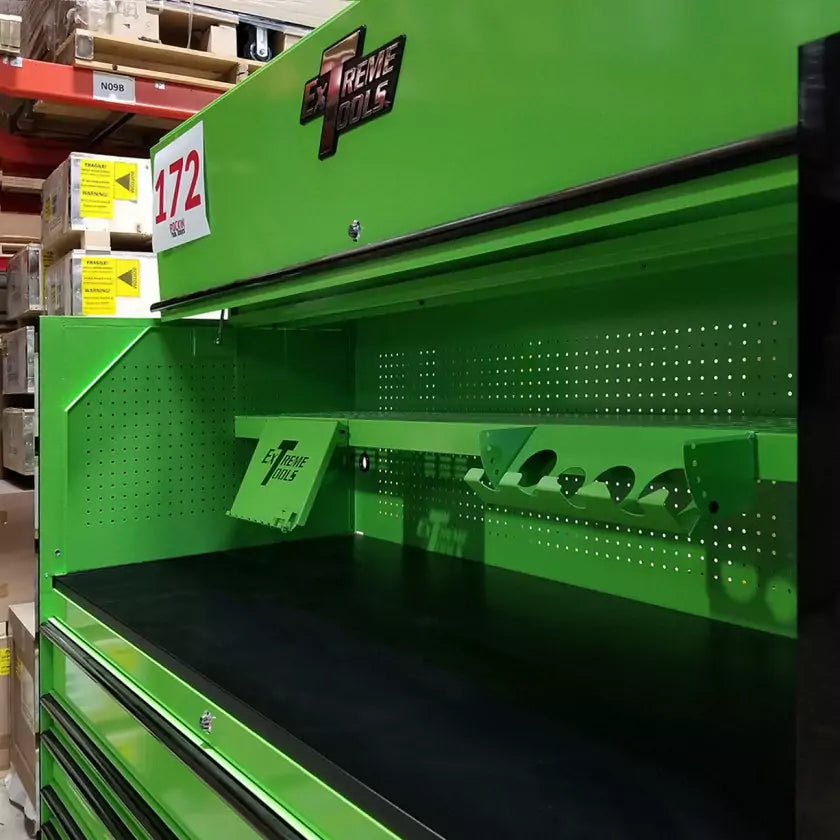 Scratch & Dent, Extreme Tools 72″ x 30″ 19 Drawers Roller Cabinet & Power Hutch Combo – ShowRoom Demo