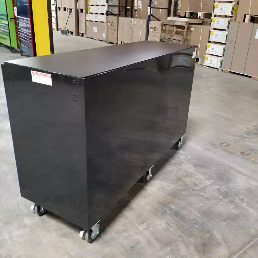 Showroom Demo, Extreme Tools RX Series 72″ 19 Drawers 25″ Deep Roller Cabinet, Black-Blue, 150 lbs. Slides