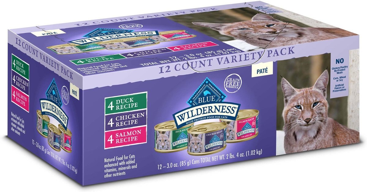 Blue Buffalo Wilderness Salmon Grain-Free Canned Cat Food, 5.5-oz, case of 24