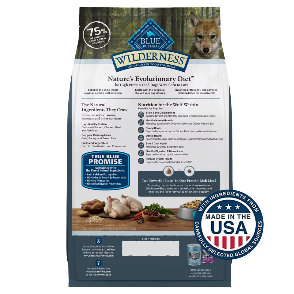 Wilderness High-Protein Natural Puppy Dry Food, Chicken Recipe, 4.5-lb. Bag