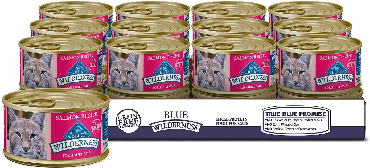 Blue Buffalo Wilderness Salmon Grain-Free Canned Cat Food, 5.5-oz, case of 24