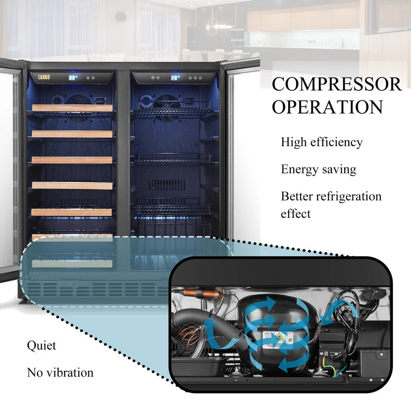 30" 31 Bottle and 76 Can Dual Zone Freestanding Wine and Beverage Refrigerator