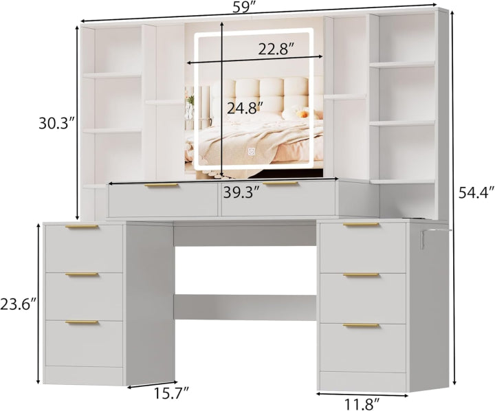 🔥Elegant White Vanity Desk
