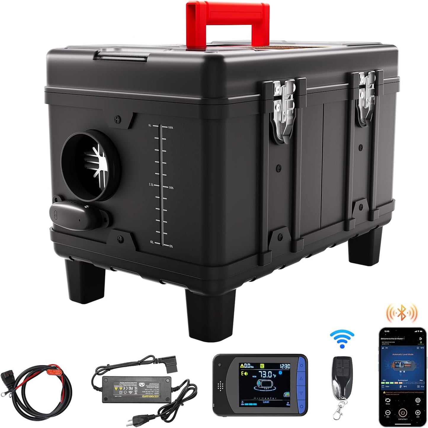 VEVOR Diesel Air Heater 12V/24V 8KW Bluetooth APP Remote Control for Vehicles