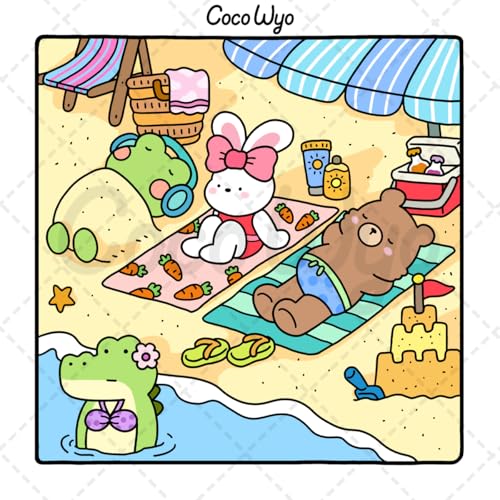 Cozy Friends: Coloring Book for Adults and Teens Featuring Super Cute Animal Characters with Easy and Simple Designs for Relaxation