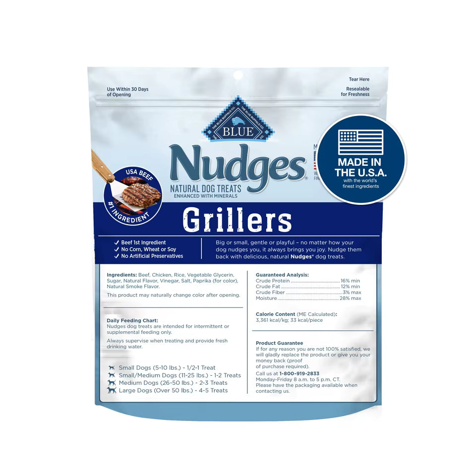 Nudges Grillers Natural Dog Treats Made with Real Beef, 16-oz. Bag