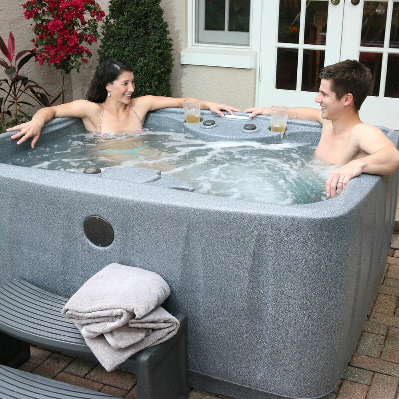 💥Clearance Sale🔥Aquarest Spas, Powered By Jacuzzi® Pumps 4 - Person 12 - Jet Rectangular Plug And Play Hot Tub