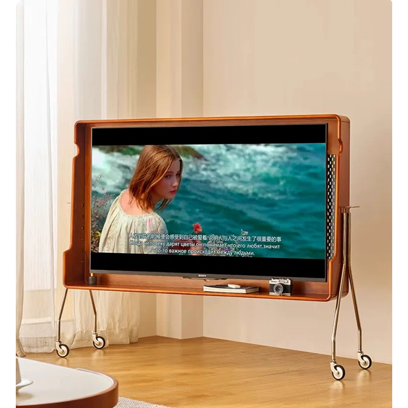 Solid Wood Paderna Media Console(mobile TV stand) +Samsung 75” Class DU7200 Series 4K Smart Tizen TV