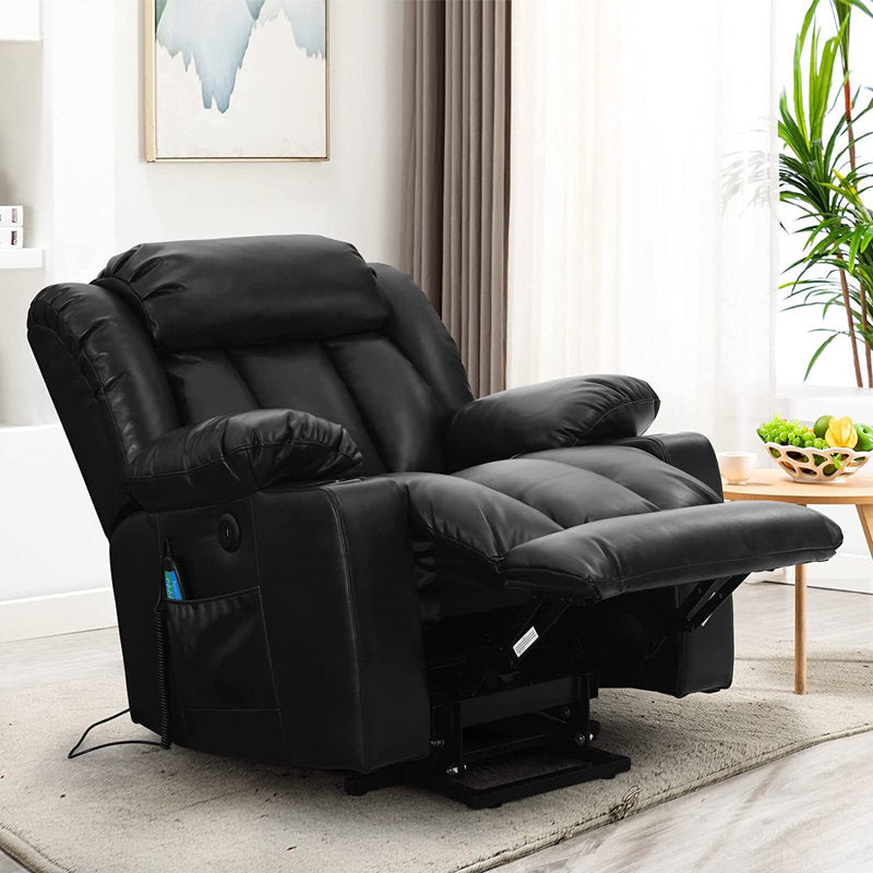 💥Clearance Sale🔥 MCombo Large Lay Flat Dual Motor Power Lift Recliner Chair Sofa with Massage and Heat, USB Ports, Cup Holders, Extended Footrest!