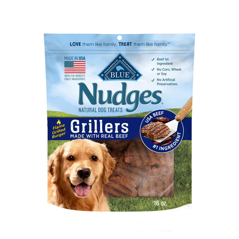 Nudges Grillers Natural Dog Treats Made with Real Beef, 16-oz. Bag