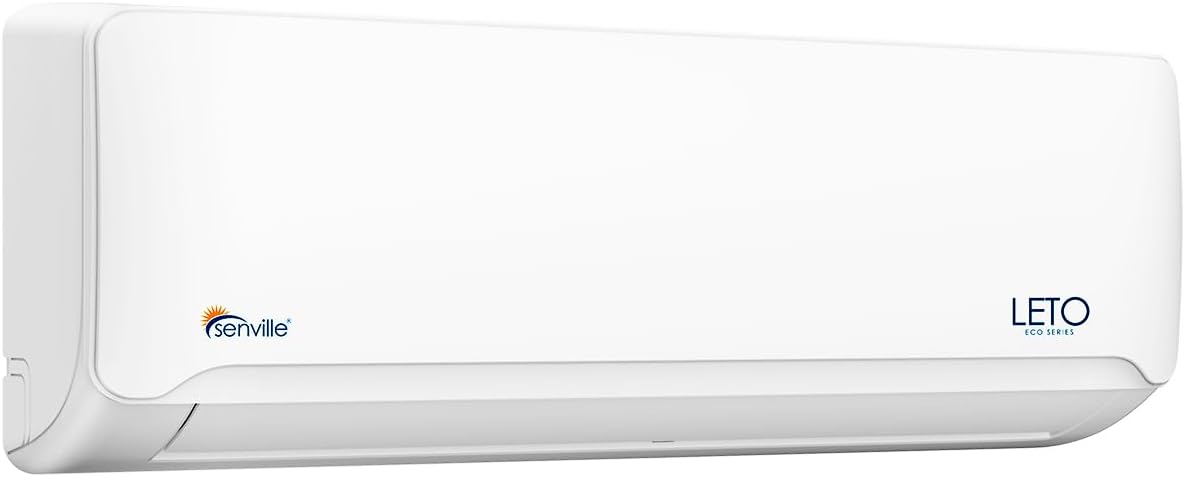 Senville LETO Series Mini Split Air Conditioner Heat Pump, 24000 BTU 208/230V, Inverter, Works with Alexa, SEER2 18, 2 Ton, White