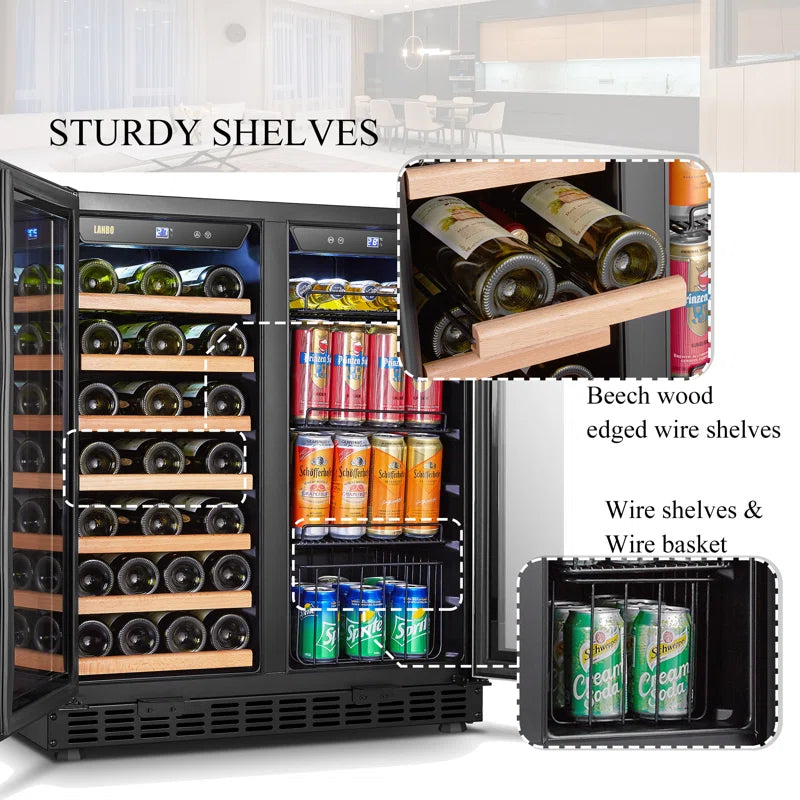 30" 31 Bottle and 76 Can Dual Zone Freestanding Wine and Beverage Refrigerator