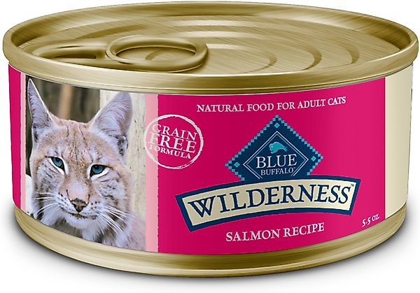Blue Buffalo Wilderness Salmon Grain-Free Canned Cat Food, 5.5-oz, case of 24