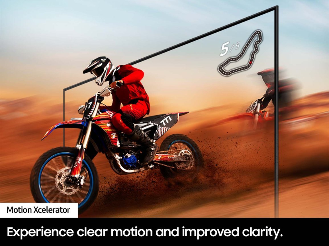 Solid Wood Paderna Media Console(mobile TV stand) +Samsung 75” Class DU7200 Series 4K Smart Tizen TV