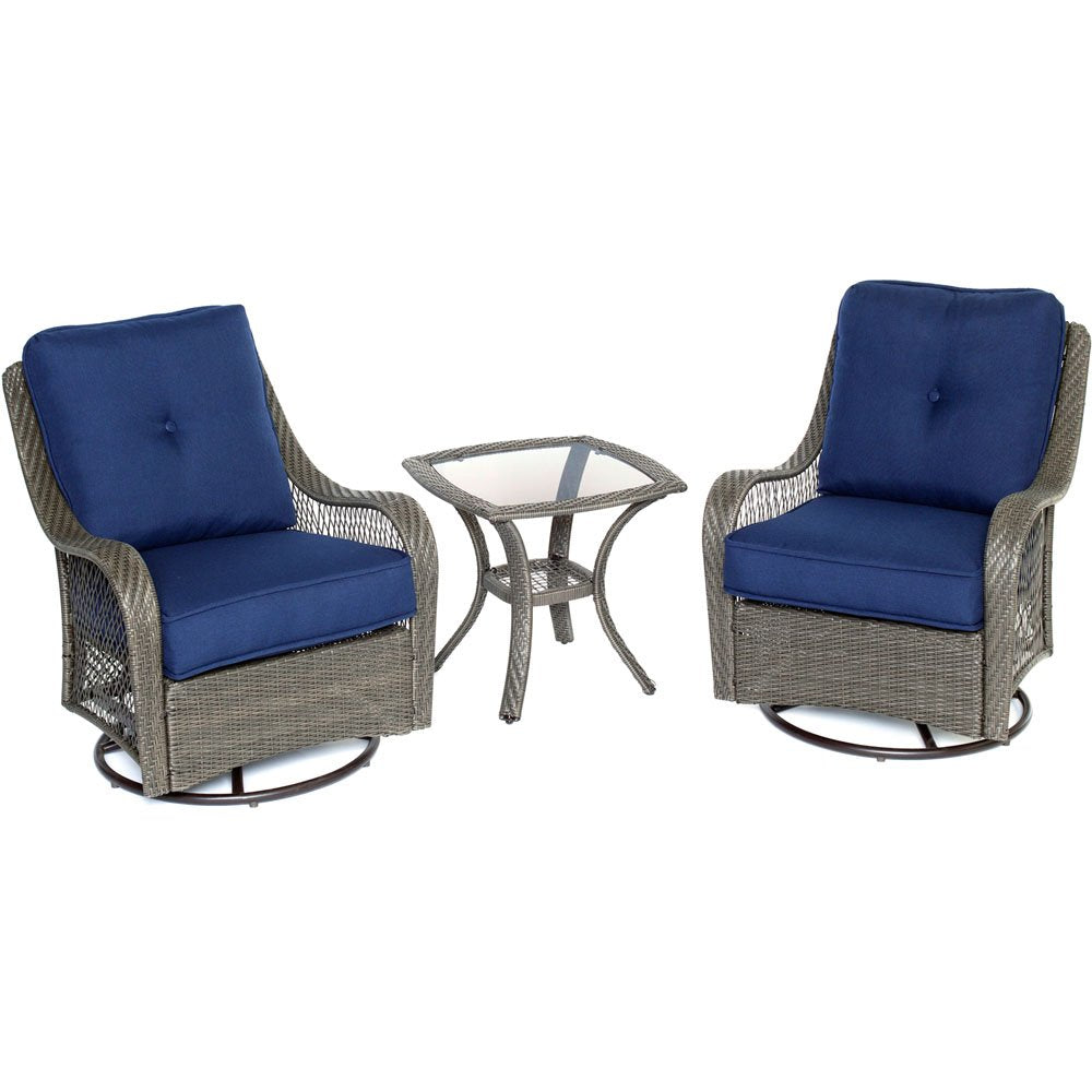 šLast Day Saleš„Outdoor 3 Pieces Rattan Wicker Bistro Set Swivel Rockerš„