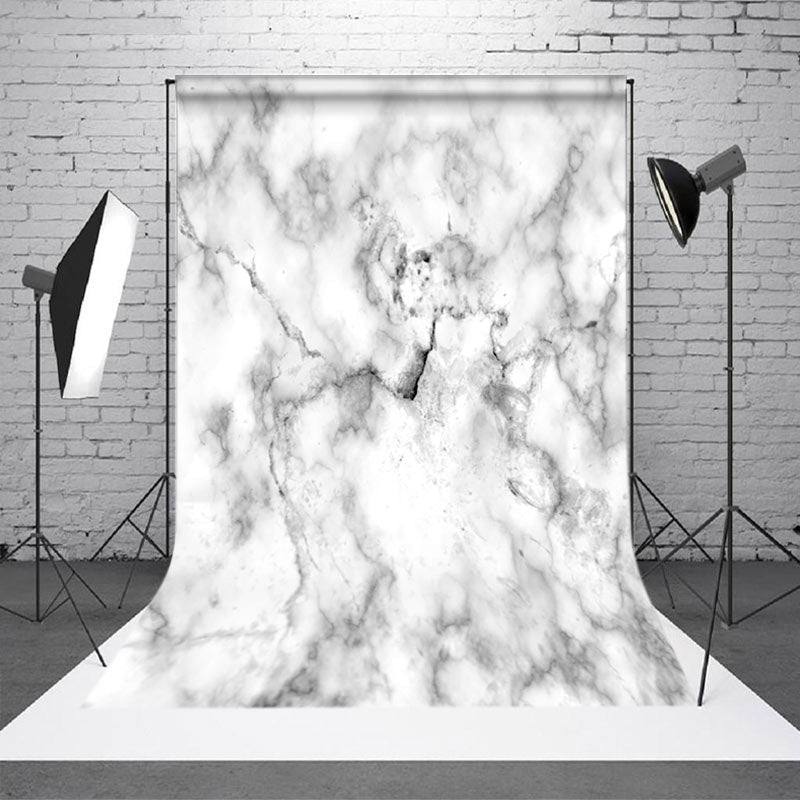 Aperturee Abstract White Grey Marbled Photo Booth Backdrop