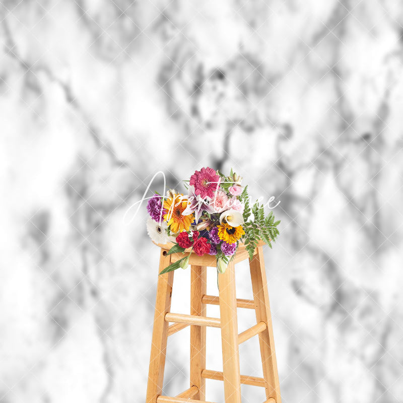 Aperturee Abstract White Grey Marbled Photo Booth Backdrop