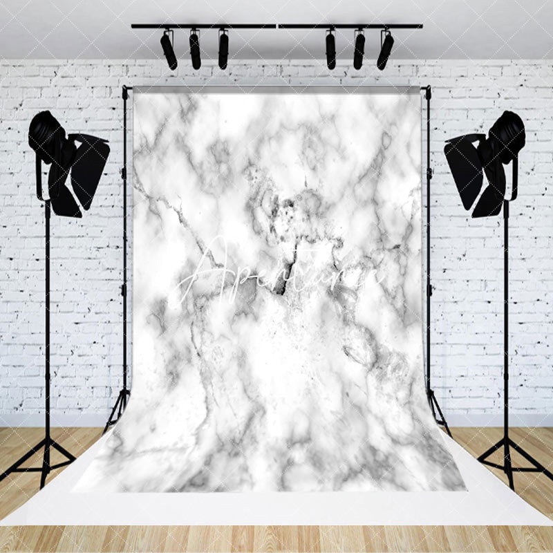 Aperturee Abstract White Grey Marbled Photo Booth Backdrop