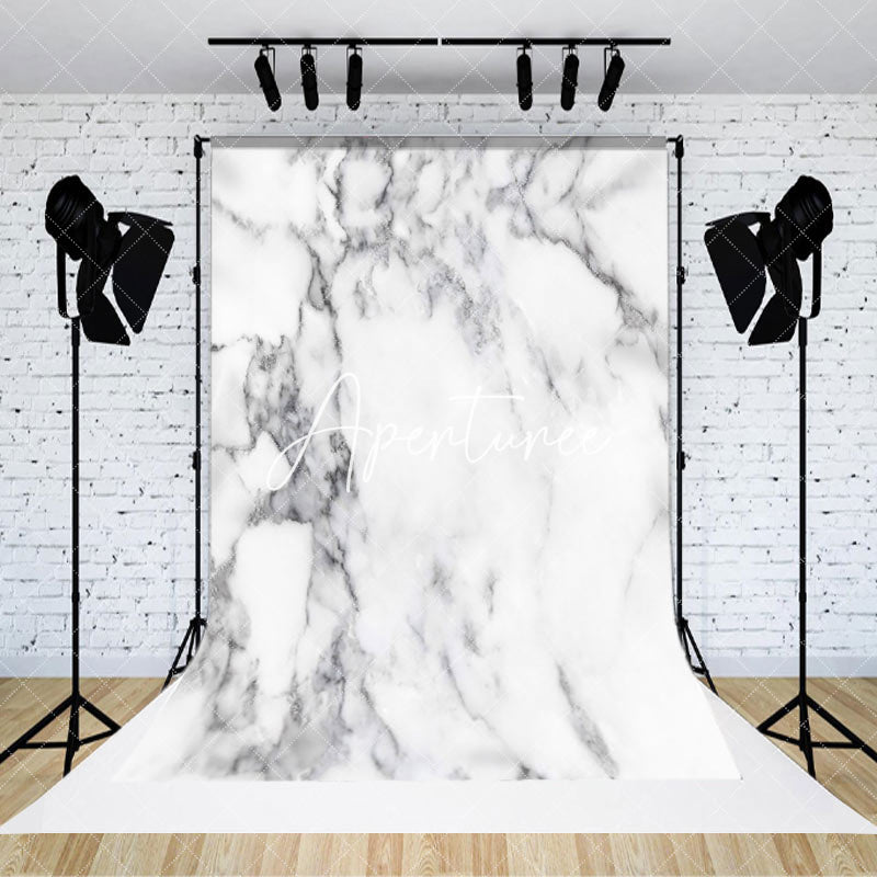 Aperturee Artistic White Grey Marbled Pattern Photo Backdrop