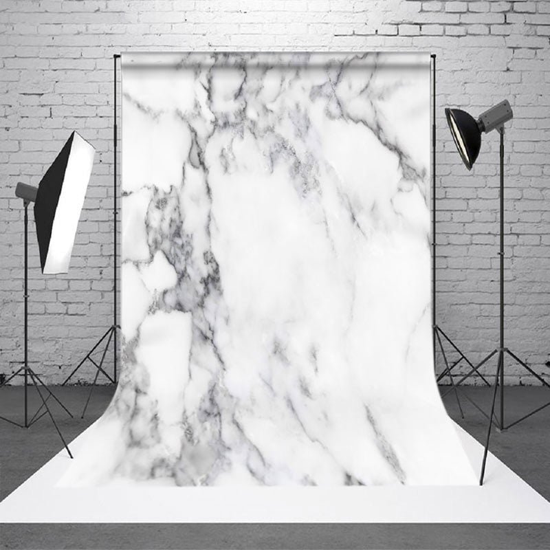 Aperturee Artistic White Grey Marbled Pattern Photo Backdrop