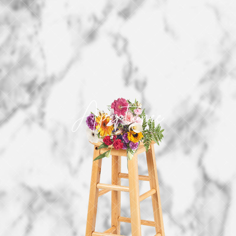 Aperturee Blurry White Grey Marbled Texture Photo Backdrop