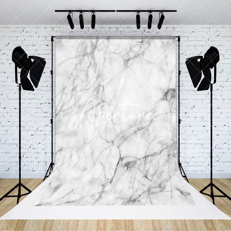Aperturee Natural White Grey Marble Texture Photo Backdrop