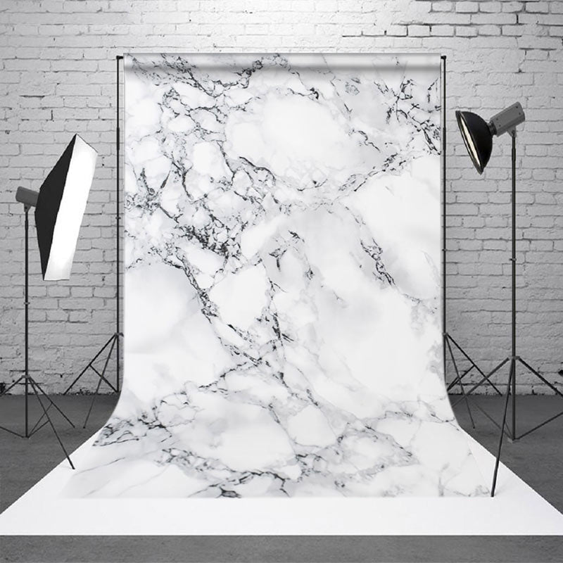 Aperturee Uneven White Black Marble Texture Photo Backdrop