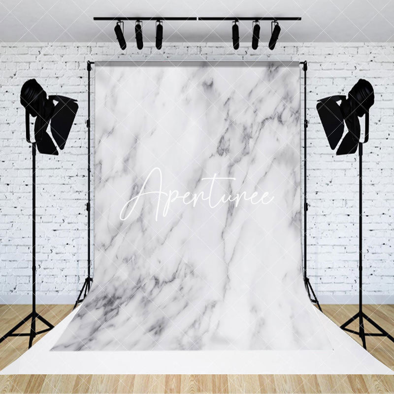 Aperturee White Grey Marbled Patterns Photo Booth Backdrop