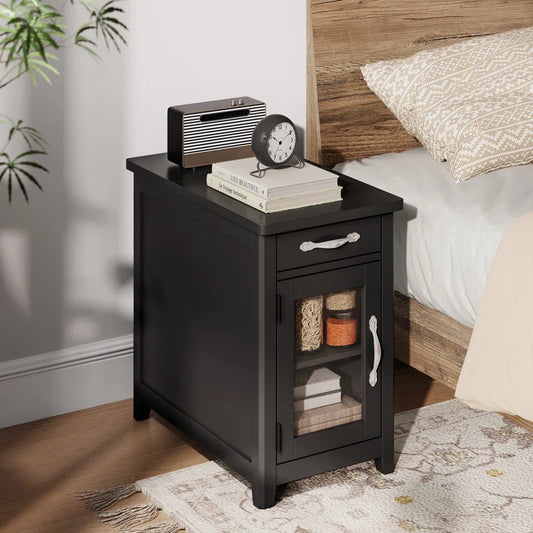 Aneshia End Table with Storage and Charging Station