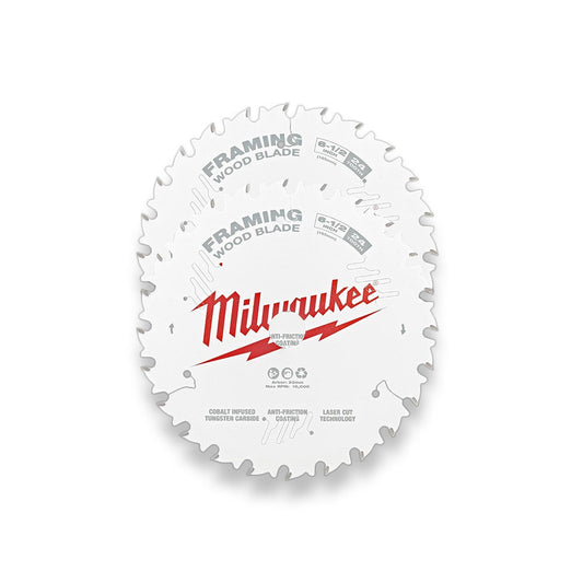 MILWAUKEE 165mm 6-1/2&quot; 24T Wood Circular Saw Blade Framing - 2 Piece 48418621