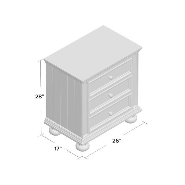 【Buy One Get One Free】28'' Tall 3 - Drawer Nightstand  Set of 2