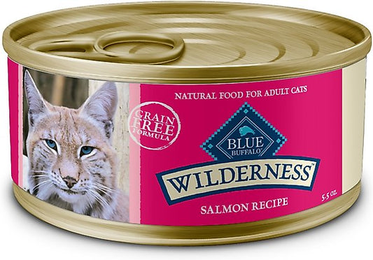 Blue Buffalo Wilderness Salmon Grain-Free Canned Cat Food, 5.5-oz, case of 24