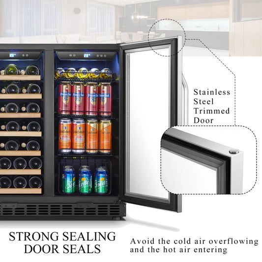 30&quot; 31 Bottle and 76 Can Dual Zone Freestanding Wine and Beverage Refrigerator