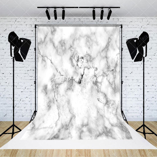 Aperturee Abstract White Grey Marbled Photo Booth Backdrop