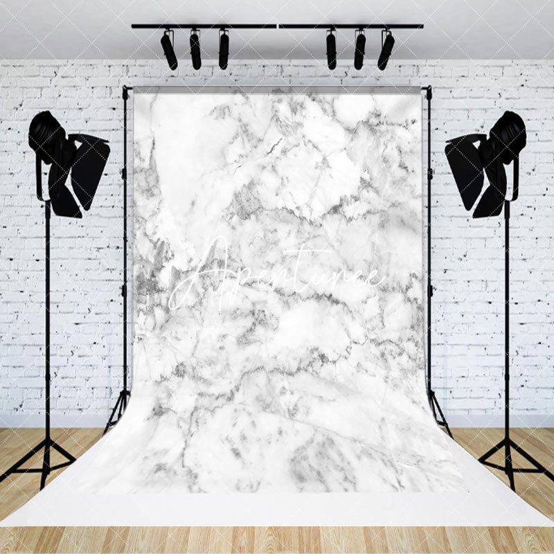 Aperturee Abstract White Grey Marbled Print Photo Backdrop