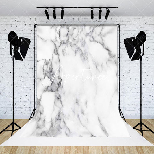 Aperturee Artistic White Grey Marbled Pattern Photo Backdrop