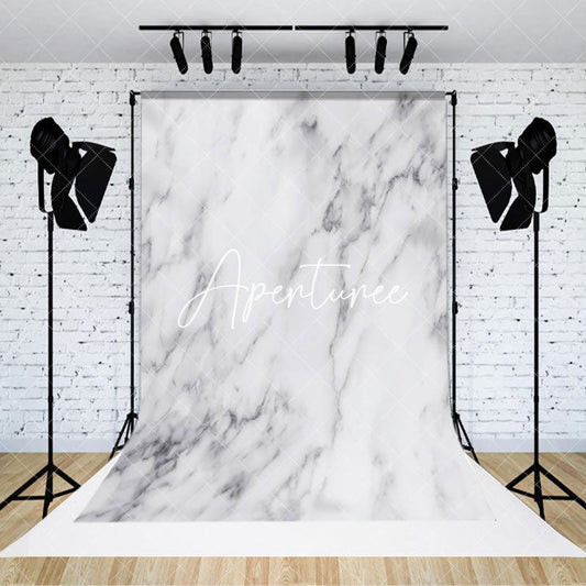 Aperturee White Grey Marbled Patterns Photo Booth Backdrop