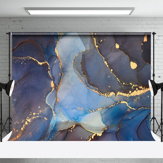 Modern Purple Blue Gold Marbled Photo Booth Backdrop