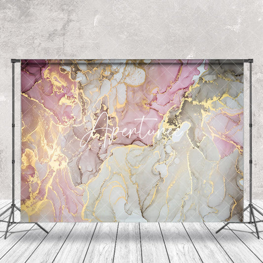 Pink Grey Gold Mixed Marble Texture Photo Backdrop